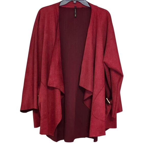 IC by CONNIE K Open Front Cardigan Jacket size XL, Square Botton Pockets - Picture 1 of 10